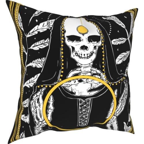 Page Of Rings Tarot Card Pillowcase Printed Polyester Cushion Cover Decor Boho Bohemian Pillow Case Cover Bedroom 40X40cm