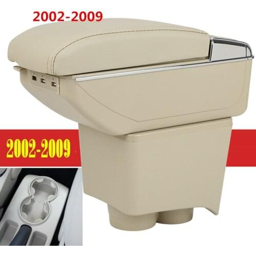 For Volkswagen VW Polo 9N/9N3 02-09 Vivo 10- Dual Layer Car Armrest Cup Holder Center Centre Console Storage Box Tray Leather