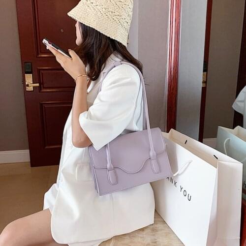 Elegant Female Solid color Tote bag 2020 Fashion New High-quality Leather Womens Designer Handbag High capacity Shoulder Bags
