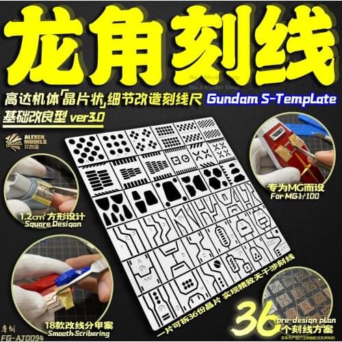 Gundam Model S-Template Details of the carving Auxiliary Detail Renovation Engraving Aids Stainless steel Hole Engraved Tool
