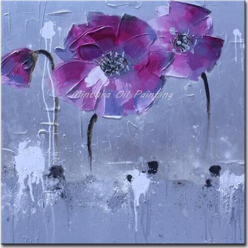 Mintura Oil Paintings Beautiful Purple Flowers Wall Decor Poster Canvas Art Pictures Room Wall Sticker Wall Art Canvas No Framed