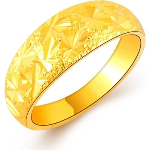 Classic Multi Little Snowflake Pattern Chinese Style Yellow Gold Color Rings Memorable Anniversary Fancy Jewelry Joias Feminina