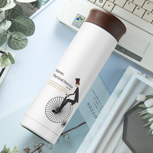 360ml Stainless Steel Vacuum Flask Female Student Korean Literary Portable Water Cup Creative Cute Trend Teacup Flasks Thermoses