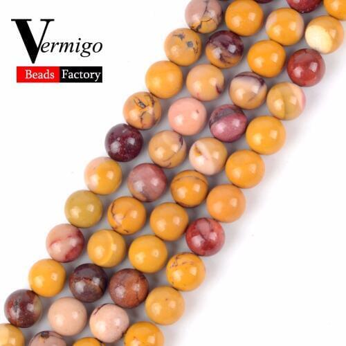 4 6 8 10 12mm Factory Wholesale Natural Gem Beads Mookaite Stone Round Loose Beads For Jewelry Making Ball Beads Diy Bracelet