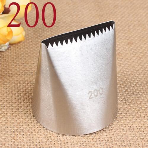 Maifu 200# Single-Sided Serrated Cream Plaster Decorating Nozzle Stainless Steel Baking DIY Tool Extra Large