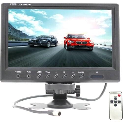 10Pcs/Lot 9" TFT LCD Display Car Rear View Headrest Monitor For DVD Reversing Camera 800 x 480 With Remote Controller