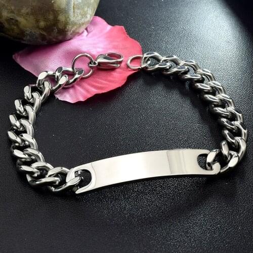 Dolaime 4 Colors To Choose !! Stainless Steel ID Bracelet Men Women Jewelry 2016 Fashion Chain Cuff Wholesale,GB001