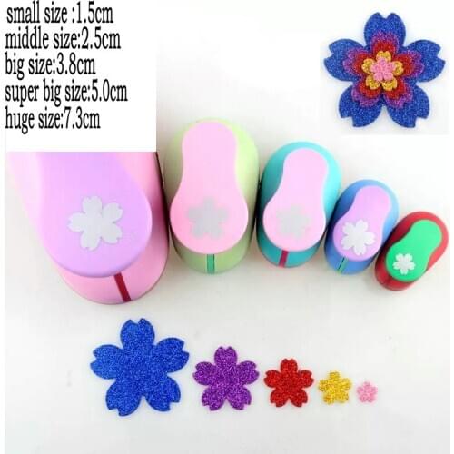 5pcs 3" 2" 1.5" 1" 5/8" sakura shape craft punch set Paper Cutter Scrapbooking punchers Paper Puncher eva punch Cherry blossoms