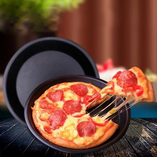 New Popular 8 inch Round Pizza Cake Pan Tray Carbon Steel Non-stick Oven Pizza Plate Pan Accesorios De Cocina Kitchen -25