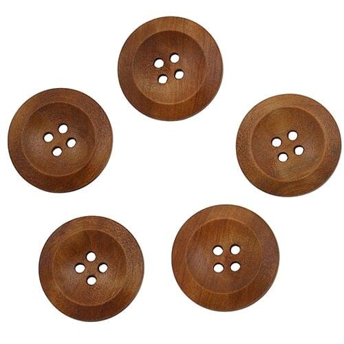 New 2016 50 Pcs Wooden 4 Holes Round Wood Sewing Buttons DIY Craft Scrapbooking 25mm