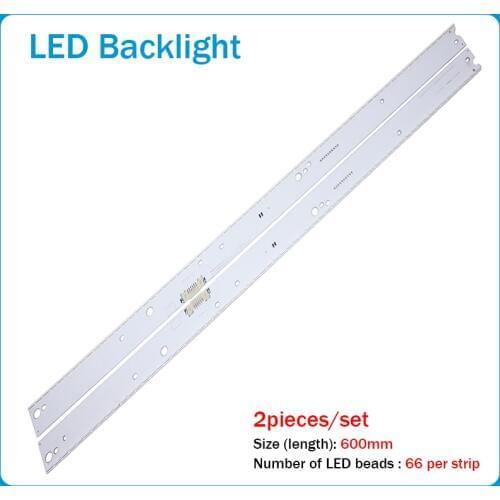 New 2 PCS 66LED 600mm LED backlight strip for Samsung UE55MU6400UXZT S_KU6.4/6.5K_55_SFL70_R66 L66 LM41-00462A LM41-00459A
