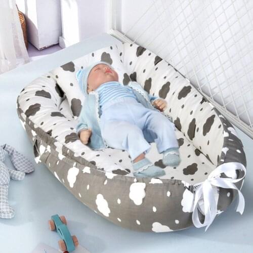 Portable Baby Nest Foldable Newborn Back Cushion Soft Body Pillow Removable Baby Cushion Bed Pillow Cotton Cradle Sleeping Pad