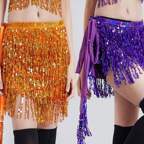 14colors Belly Dancing Womens Clothing Belt Accessories Belts 4 Straps Rows of Belly Dance Hip Scarf Sequin Belt Rectangle