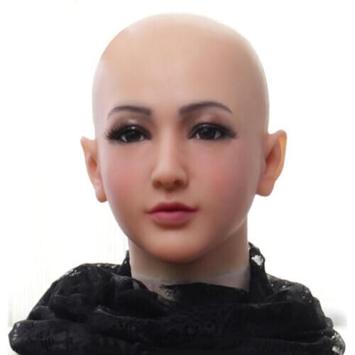 Realistic Silicone Full Head Face Props To Cover Facial Scars Female Masquerade Halloween Cosplay of Crossdresser Drag Queen