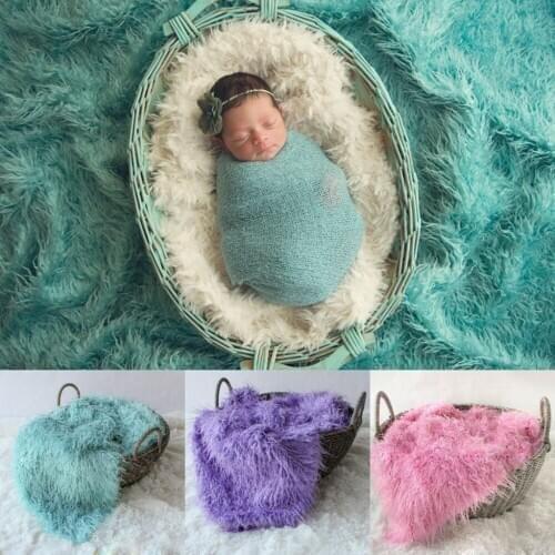 Newborn Photography Props Blanket Faux Fur Basket Stuffe Photo Prop Background Babies Toddler Soft Basket Photo Potografia