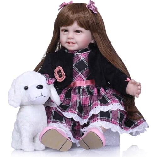NPKCOLLECTION 55cm Silicone Reborn Baby Doll Toys With New Design Princess Dolls Lovely Birthday Gift Girls Brinquedos Toys