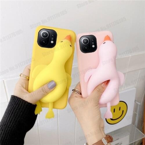 3D Cartoon Reliver Stress Soft Silicone Case For Xiaomi 11 10 Ultra 10T Note 10 Lite POCO M3 X3 NFC Gel Rubber Shockproof Cover