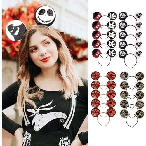 10pcs/Lot Trendy Sequin Mouse Ears Headband For Women Girl 2021 New Fashion Glitter Mouse Headband DIY Ear Chic Hair Accessories