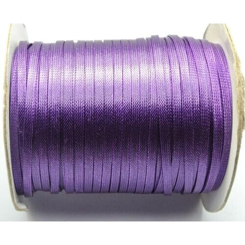 100 Yards Dark Purple FLAT Korean Waxed Cord Craft Lace String Thread 4mm