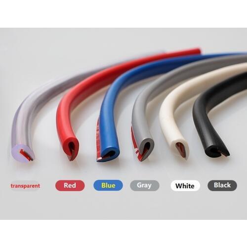 15meters 6 colors Anti-collision rubber strip red blue black white color door sealing for CHERY BYD GEELY ROEWE MG Auto car part