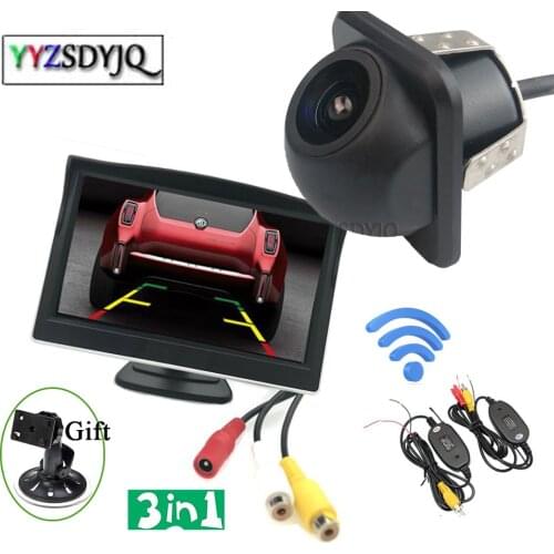 5 Inch Car Reversing Video Recorder Kit Car Rear LCD Monitor HD Car Rear View Camera Parking System Wireless Transmitter