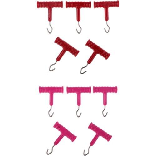 5 Pcs Fishing Knot Puller Fishing Hair Making Tool Sea Fishing Hair Rig Tool Strong T-Handle Design Fishing Tools