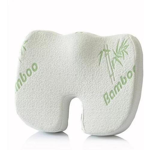 62 Memory Foam Seat Support Cushions: Office Desk Chair, Wheelchair & Car - Bamboo Sitting Cushion to Relieve Coccyx