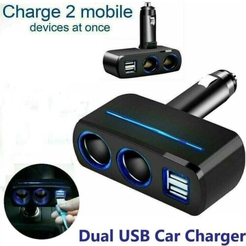 Car Power Socket Splitter Charger 2 Way DC 12V Car Charger Power Adapter Splitter Socket Cigarette Lighter Car Accessorie