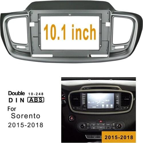 Car Stereo Radio DVD Fascia Panel Plate Trim Kit Frame 10.1Inch for KIA Sorento 2015-2018 Refitting Fascia Panel