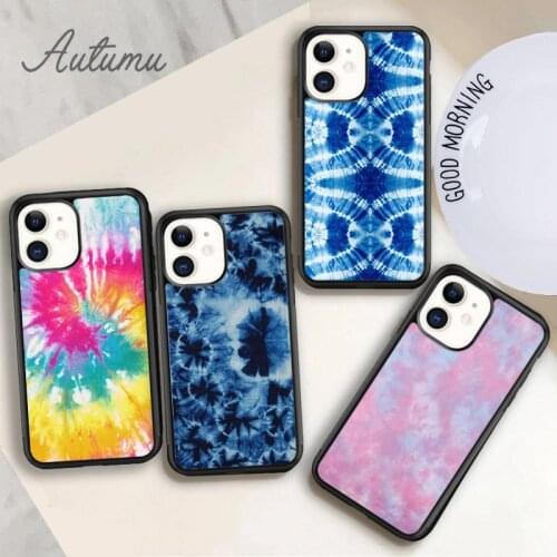 Icy Blue Tie Dye Phone Case for iPhone 11 12 Pro Max mini X XR XS SE 2020 5 6S 7 8 Plus Samsung Galaxy S8 S9 S10 Cover shell