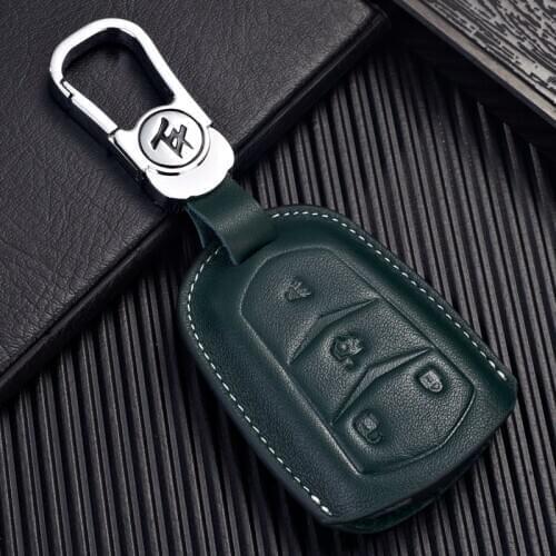 Genuine Leather Key Fob Cover for Cadillac XT5 XT4 XT6 CT4 CT5 CT6 CTS ATS Key Case for Car