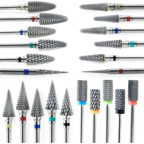 Nail Drill Bits 25 Type 3/32" Tungsten Carbide Electric Drill bits Manicure Machine Accessories Nail Files Manicure Mill