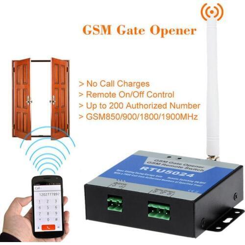 RTU5024 GSM Gate Door Opener GSM Relay Remote On/Off Switch Access Control Free Call Home Security App Support For Free Shipping
