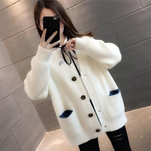 Oversized Cardigan Sweater Womens Long Sleeve Loose Knit Cardigans Pocket Sweater Coats Harajuku