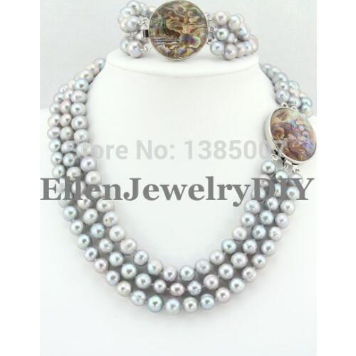 Fashion Pearl Necklace Set African Beads Costume Bridal Jewelry Sets Pearl Jewelry Set Shell Clasp W7157