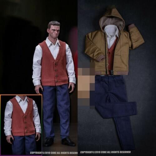 CUKE TOYS MA-004 1/6 Male Casual Coat Shirt Pants Set Clown Arthur Fleck Clothes Accessories Model Fit 12‘’ Man Action Figure