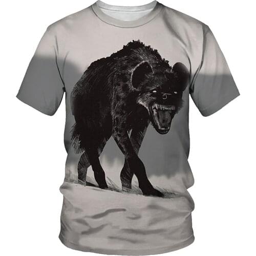 3D Hyena Print T-shirt Men 2021 Fashion Summer O Neck Short Sleeve Tees Tops 3D Style Male Clothes Casual Funny T-shirts