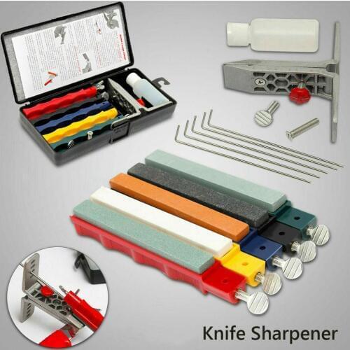 Kitchen Knife Sharpener Grindstone Sharpening Stone System Set -5 Whetstone Kit