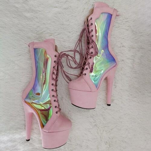 Leecabe 17CM/7inches Pole dancing shoes High Heel platform Pole Dance boot