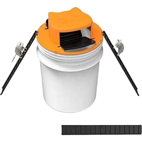 Cat Head Flip Slide Bucket Lid Door Style Mousetrap Smart Mouse Rat Yellow Cat Head Shape Reusable Smart Mouse Rat Trap
