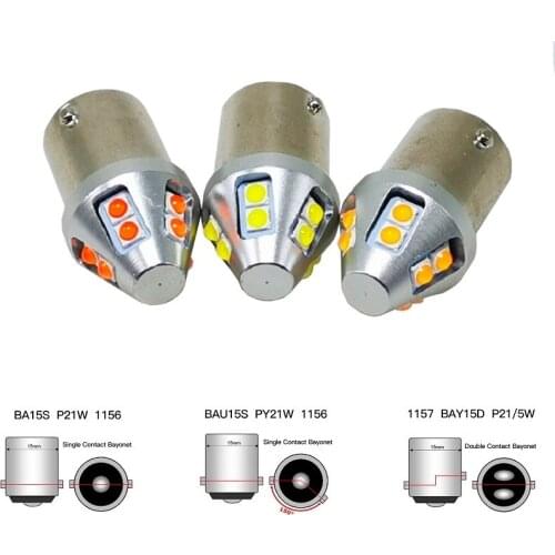 P21W BA15S (1156) BAU15S Led Red White Brake Lights T20 7440 7443 W21W W21/5W Car Turn Signal Lamp T25 3157 P27W 10SMD LED 12V