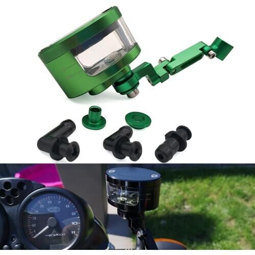 CNC Motorcycle Brake Fluid oil Reservoir Cup tank +support bracket For yamaha xt 600 mt10 mt 09 tracer suzuki drz/ltz 400 600