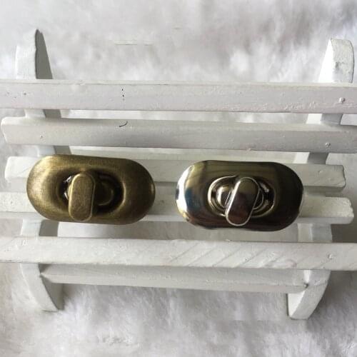 DIY bag metal rotate lock buckle bronze silver color 30pcs/lot