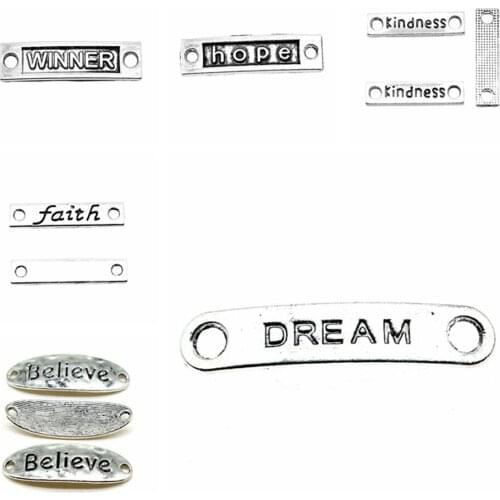 Sejuani diy charms for jewelry making kit pendant for bracelet jewelry accessories Believe Plate Connector Charms