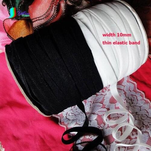 1CM and 10MM Width White/Black Bra Underwear Soft Elastic Shoulder Strap,DIY Sewing Material Elastic Band 10 Meters S0210L