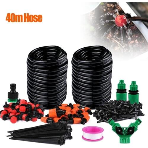 40M Automatic Drip Irrigation System Timer Kit 8 Hole Sprinkler Dripper Garden Watering Hose Irrigation Sets Watering Tools