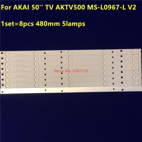 LED Backlight strip 5 lamp for AKAI 50'' TV MS-L0967-L V2 V3 A4 M192 TD C 0X R72-50D04-017-13 CODICE A BARRE 21MQ300D