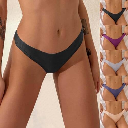 G-string Panties Cotton Womens Underwear Sexy Panties Female Underpants Thong Solid Color Pantys Lingerie 2XL Design Breathable