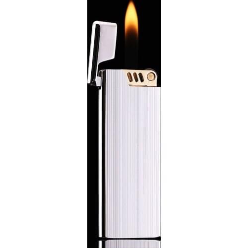 Ultra Thin Original Zorro Butane Gas Lighter Free Fire Windproof Retro Grinding Wheel Inflatable Waterproof Flint Metal Lighter