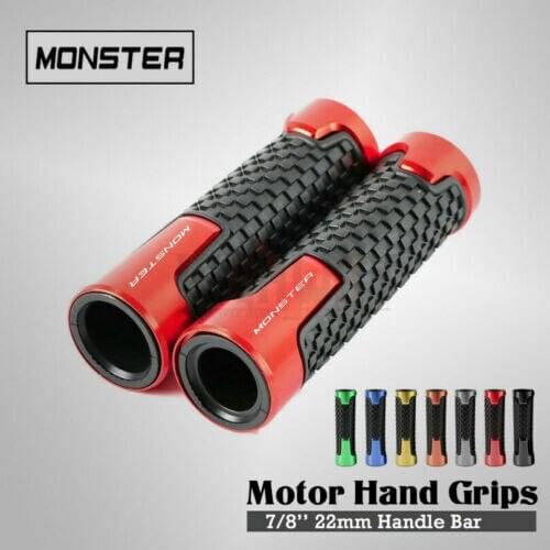 7/8"22mm Motorcycle Accessories Universal CNC Aluminum+Rubber Handle Grips for DUCATI MONSTER 1200 S/R 797 821 696 400